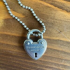 Tiffany & Co. Silver Heart Padlock Necklace